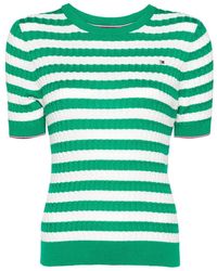 Tommy Hilfiger - Groen Katoenen T-Shirt Met Korte Mouwen - Lyst
