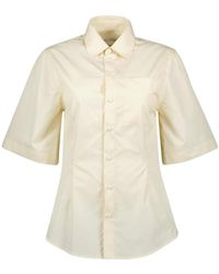 Ami Paris - Pastelgele Katoenen Overhemd - Lyst