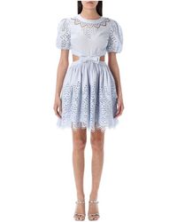Self-Portrait - Hellblaues Besticktes Minikleid - Lyst