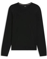 BOSS - Truien & Vesten ,Zwart ,Wol Leno-P Trui - Lyst