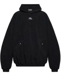 Balenciaga - Hoodies & Sweatvesten ,Zwart ,Fleece Sweatshirt Uit De Skiwear Collectie - Lyst