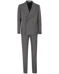 Tagliatore - Double-Breasted Pinstripe Suit - Lyst