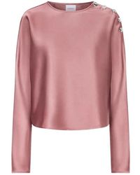 Dante 6 - Leiva Satin Button Detail Top - Lyst
