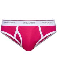 DSquared² - Ondergoed ,Roze ,Katoen Logo Brief - Lyst