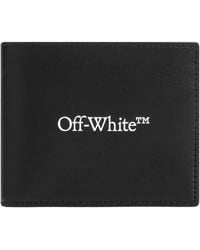 Off-White c/o Virgil Abloh - Bookish bi-fold portafoglio in pelle nera - Lyst