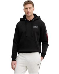 Alpha Industries - Hoodies & Sweatvesten ,Zwart ,Katoen Backprint Mirror Camo Hoodie - Lyst