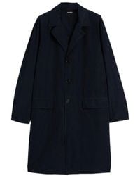 Aspesi - Jassen ,Blauw ,Leer Single-Breasted Jas - Lyst