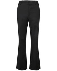 Gestuz - Broeken ,Zwart ,Katoen Hoge Taille Zwarte Broek - Lyst