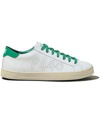 P448 - Sneakers in pelle bianca con dettagli verdi - Lyst