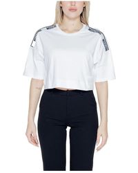 Moschino - Weißes bedrucktes t-shirt mit kurzen ärmeln - Lyst
