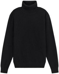 Gas - Truien & Vesten ,Zwart ,Zwarte Coltrui Tricot Moderne Stijl - Lyst
