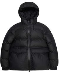 Rains - Jassen ,Zwart ,Leer Alta A-Line Puffer W Jacket - Lyst