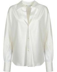 Vince - Seiden-Bluse Mit Schrägem Schnitt Und Langen Ärmeln - Lyst