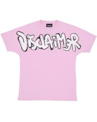 DISCLAIMER - Tops ,Roze ,Katoen Roze Logo Crop Tee Korte Mouw - Lyst
