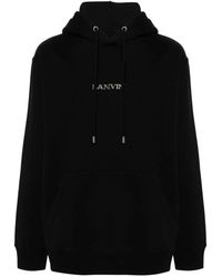 Lanvin - Schwarzer bestickter oversized hoodie - Lyst