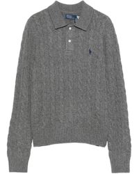 Polo Ralph Lauren - Truien & Vesten ,Grijs ,Wol Grijze Wol-Kasjmier Trui Aw 25 - Lyst
