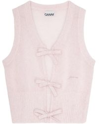 Ganni - Mohair tie string vest - Lyst