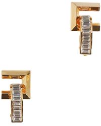 Elisabetta Franchi - Geometrische Kristall-Ohrringe - Lyst
