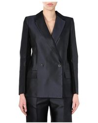 Givenchy - Jassen ,Blauw ,Wol Double-Breasted Structured Jacket - Lyst