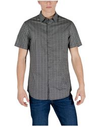 ARMANI EXCHANGE - Zwarte Katoenen Kortemouw Overhemd Lente/Zomer - Lyst