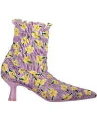 AMY CROOKES - Schoenen ,Veelkleurig ,Polyester Enkellaarsjes Met Puntneus - Lyst