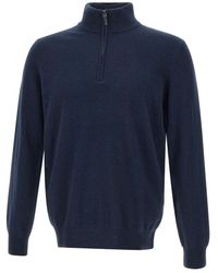 Kangra - Truien & Vesten ,Blauw ,Wol Middernachtblauwe Wollen Trui - Lyst
