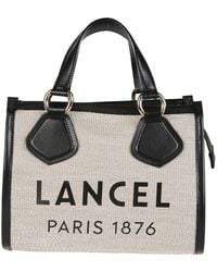 Lancel - Naturel/noir bolso pequeño con cremallera - Lyst