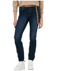 Minus - Straight Leg Malena Jeans Donkerblauw - Lyst