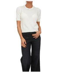 Nenette - Maglia Girocollo/Corta C/Ricamo - Lyst
