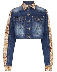 Philipp Plein - Jassen ,Blauw ,Denim Denim Cropped Jacket New Baroque - Lyst
