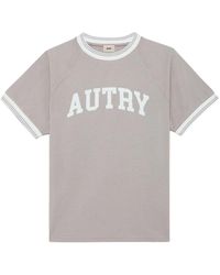 Autry - Tops ,Grijs ,Katoen Ronde Hals T-Shirt - Lyst