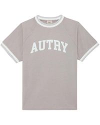Autry - Tops ,Grijs ,Katoen Ronde Hals T-Shirt - Lyst