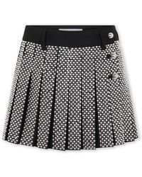 Rabanne - Rokken ,Zwart ,Wol Mini Geplooide Rok Met Borduursel - Lyst