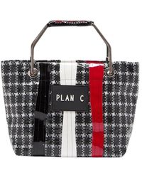 Plan C - Glänzende Technische Mini Shopper Tasche - Lyst