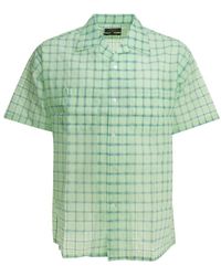 Beams Plus - Overhemden ,Groen ,Nylon Open Collar Nylon Airy Plaid Shirt - Lyst
