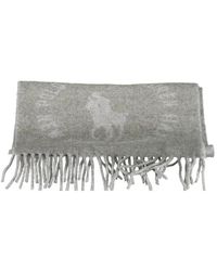Ralph Lauren - Sciarpa uomo grigio dettagli logo - Lyst