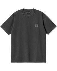 Carhartt - T-shirt in cotone grigio a maniche corte - Lyst