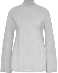 Max Mara - Truien & Vesten ,Grijs ,Wol Decoratieve Gebreide Trui - Lyst