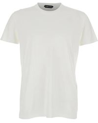 Tom Ford - Tops ,Wit ,Katoen Cotton Silk T-Shirt - Lyst