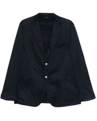 Brioni - Jassen ,Blauw ,Katoen Button Pocket Blazer - Lyst