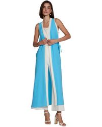 Moskada - Blauwe Neptunus Vest Elastische Crêpe - Lyst