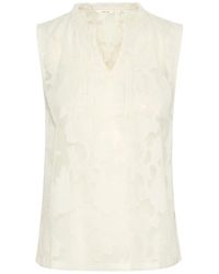 Cream - Ärmellose bluse snow - Lyst