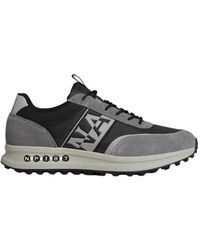 Napapijri - Niedrige Leder- Und Stoffschwarze Sneakers - Lyst