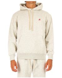 Autry - Hoodies & Sweatvesten ,Grijs ,Katoen Lichtgrijze Hoodie Sweater - Lyst