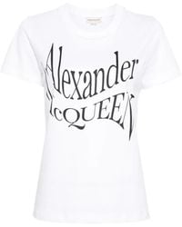McQueen - Logo print crew neck t-shirts y polos - Lyst
