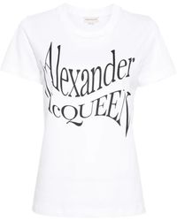 Alexander McQueen - Logo print crew neck t-shirts und polos - Lyst