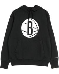 Nike - Herenhoodie Nba Po Fleece Logo Essential Bronet Zwart/Wit - Lyst