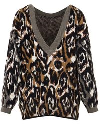 Akep - Truien & Vesten ,Veelkleurig ,Wol Maxipull - Lyst