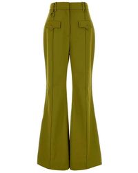 Zimmermann - Broeken ,Groen ,Wol Luna Wool Flare Pant - Lyst