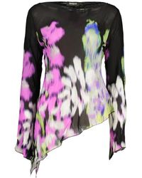 Desigual - Overhemden ,Veelkleurig ,Lullaby Bedrukt T-Shirt Met Lange Mouwen En Ronde Hals - Lyst